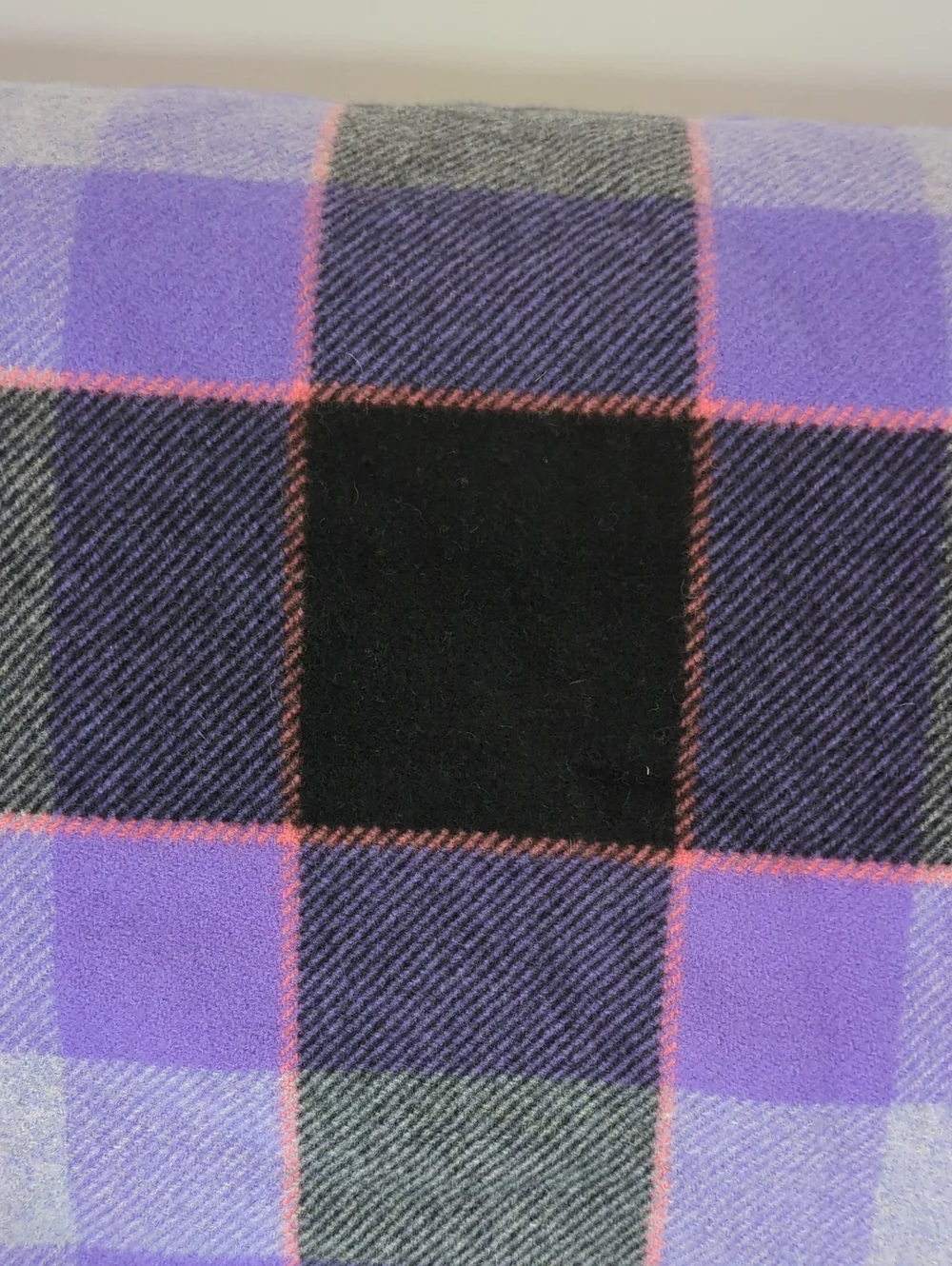 Johnstons Of Elgin The Utility Rug Purple Plaid Scottish Lambswool Blanket Throw